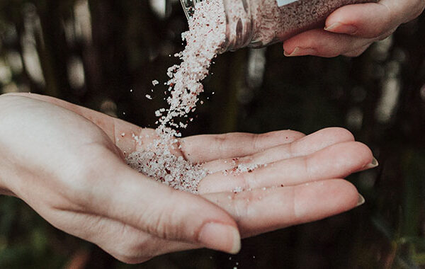 Salt of earth new therapy for healing pouring into hand