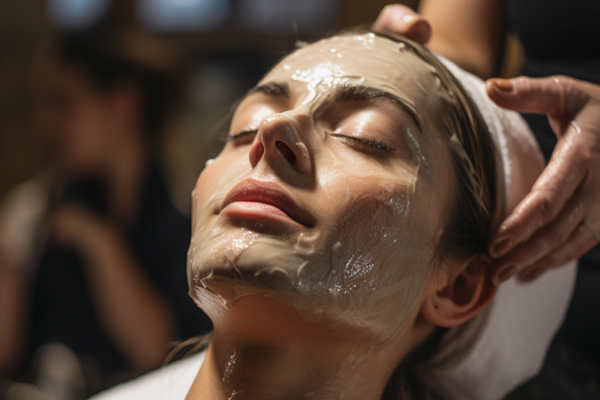 Woman getting hair ripped from skin at the salon