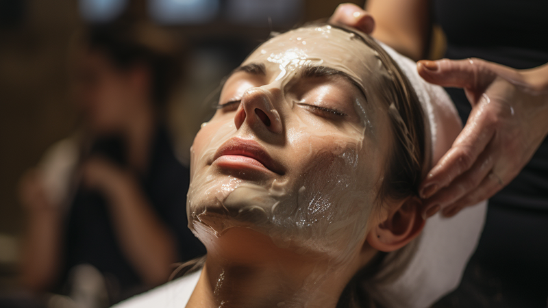 Woman getting hair ripped from skin at the salon