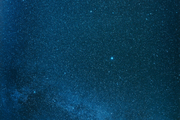Doge star luminosity increases, seen glowing in the night sky