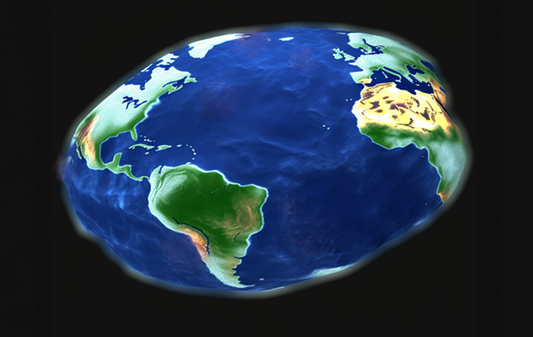 Earth as an ameoba shape