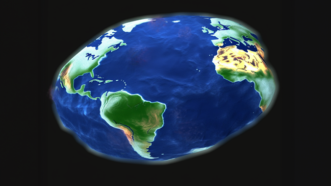 Earth as an ameoba shape