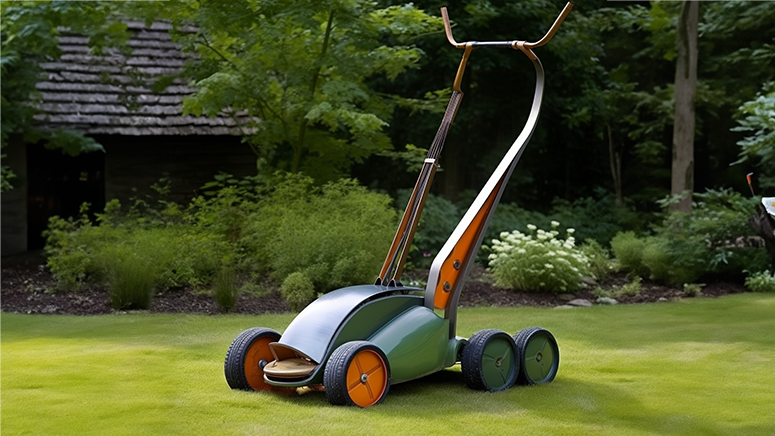 Revolutionary green and orange garden hoe