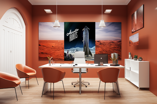 Mars travel agency office for tourism on the Red Planet