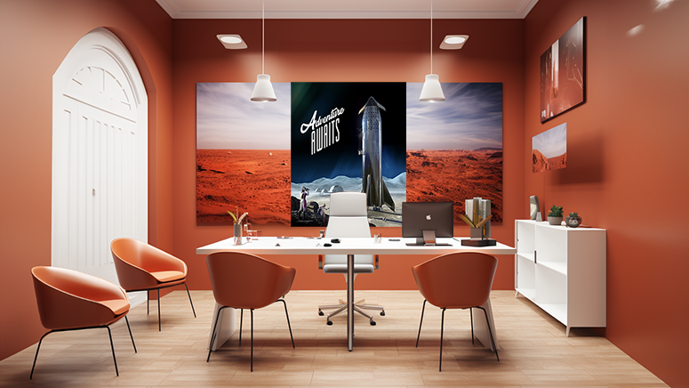 Mars travel agency office for tourism on the Red Planet