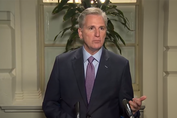 Speaker of House Kevin McCarthy at the podium