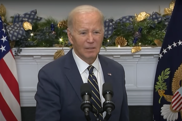 President Joe Biden at the podium