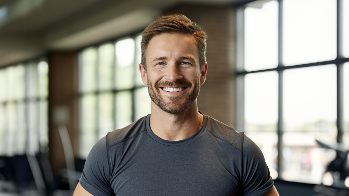 Man in gym clothes